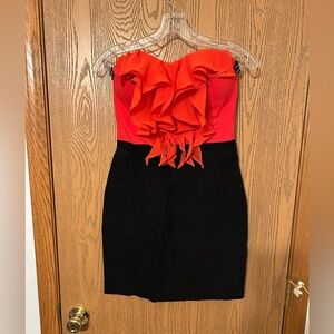 Body Central Strapless Red and Black Dress